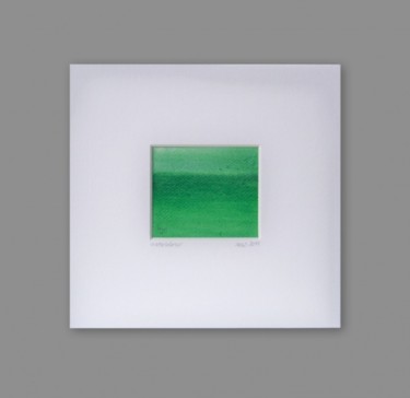Pintura intitulada "'Green Sea'" por Magdalena Wojciechowska, Obras de arte originais, Aquarela Montado em Cartão