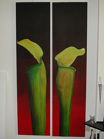 Painting titled "Call lily (two pain…" by Mo-Art, Original Artwork, Other