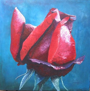 Pittura intitolato "Rose flower" da Mo-Art, Opera d'arte originale, Altro