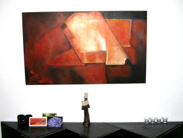Pittura intitolato "Scenery in red" da Mo-Art, Opera d'arte originale, Olio
