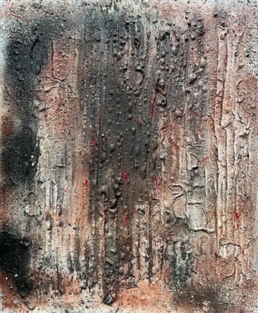 Malerei mit dem Titel ""I" Graphite" von Mya Kotook, Original-Kunstwerk, Acryl Auf Keilrahmen aus Holz montiert