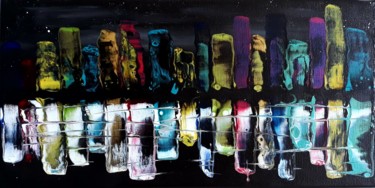 Painting titled "City night 1" by Myaa, Original Artwork, Acrylic