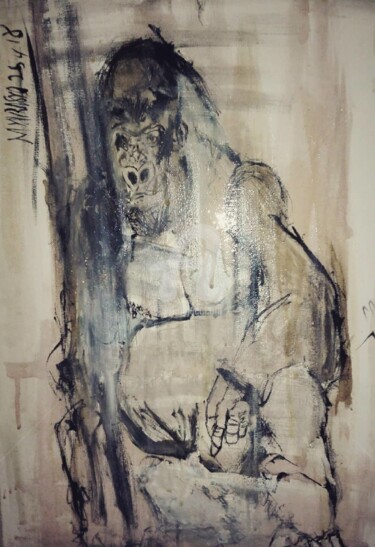 Painting titled "gorilla boring" by Myarasm, Original Artwork, Acrylic