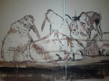 Peinture intitulée "MORSES OU WALRUS" par Myarasm, Œuvre d'art originale, Gouache