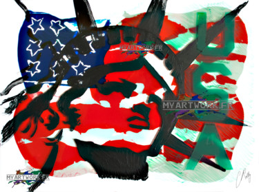 Digital Arts titled "USA" by Charlotte Rolley, Original Artwork, Digital Painting