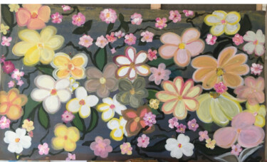 Malerei mit dem Titel "Fleurs" von Myartbyme By Ayse K., Original-Kunstwerk, Acryl