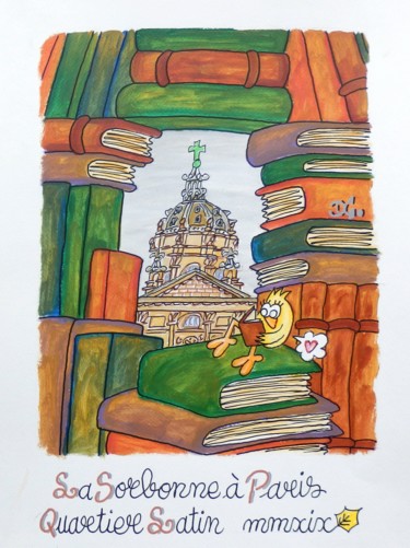 Painting titled ""La Sorbonne"" by David Manuel Garcia, Original Artwork, Acrylic