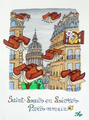 Peinture intitulée ""Saint-Louis en Liv…" par David Manuel Garcia, Œuvre d'art originale, Acrylique