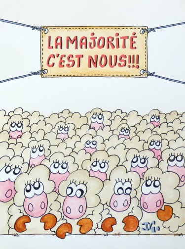 Painting titled ""La majorité c'est…" by David Manuel Garcia, Original Artwork, Acrylic