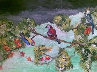 Painting titled "Birds" by Vitaly, Original Artwork, Other