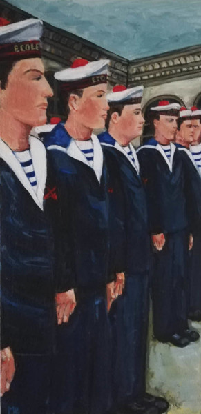 Painting titled "Les marins" by Marie Hamelin, Original Artwork, Acrylic