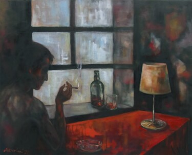 Malerei mit dem Titel "Das Fenster und die…" von Mykhailo Yudovskyi, Original-Kunstwerk, Öl