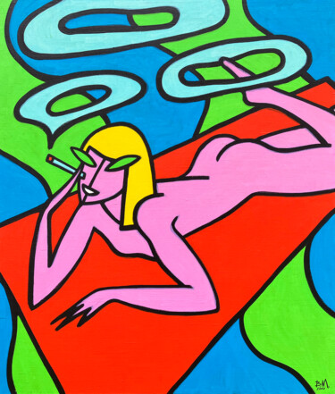 Pintura titulada "Smoke rings, oil pa…" por Mykhalchuk Vadym, Obra de arte original, Oleo Montado en Bastidor de camilla de…