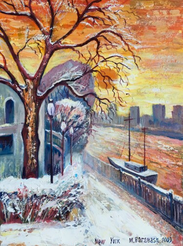 Painting titled "Winter's Mood" by Mykhaylo Barabash, Original Artwork, Acrylic