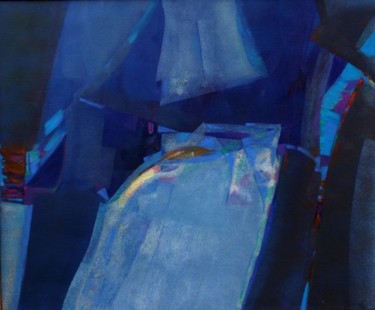 Peinture intitulée "Blue #1.jpg" par Micheline Bousquet, Œuvre d'art originale, Huile
