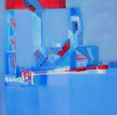 Peinture intitulée "Serie bleu#3.jpg" par Micheline Bousquet, Œuvre d'art originale, Huile