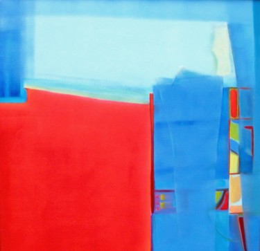 Peinture intitulée "Série bleu #2.jpg" par Micheline Bousquet, Œuvre d'art originale, Huile