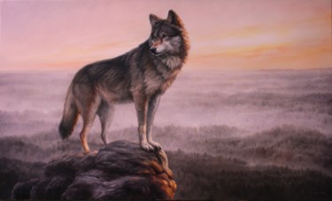 Картина под названием "Wildlife guardian" - Mykola Kaftan, Подлинное произведение искусства, Масло