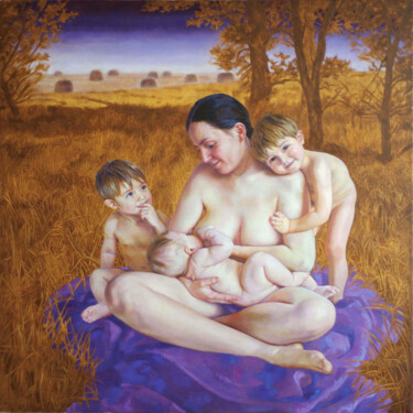 Painting titled "Parenthood" by Mykola Koidan, Original Artwork, Oil