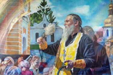 Painting titled "Blessing" by Mykola Koidan, Original Artwork, Oil
