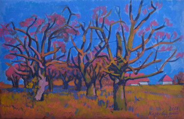 Pittura intitolato "Orchard" da Mykola Kozlovskyi, Opera d'arte originale, Acrilico