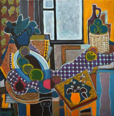 Malerei mit dem Titel "In the studio" von Mykola Kozlovskyi, Original-Kunstwerk, Öl