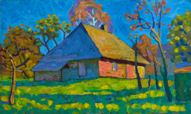 Malerei mit dem Titel "Autumn morning.Light" von Mykola Kozlovskyi, Original-Kunstwerk, Öl