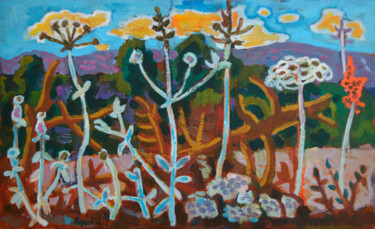 Pintura intitulada "Plant constructions…" por Mykola Kozlovskyi, Obras de arte originais, Óleo