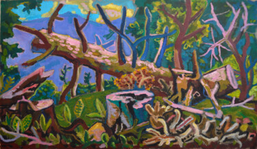 Pintura titulada "The forest is a fal…" por Mykola Kozlovskyi, Obra de arte original, Oleo Montado en Cartulina