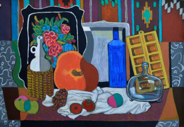 Pintura titulada "Decorative still li…" por Mykola Kozlovskyi, Obra de arte original, Acrílico