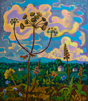 Malerei mit dem Titel "September. Outdoors." von Mykola Kozlovskyi, Original-Kunstwerk, Öl