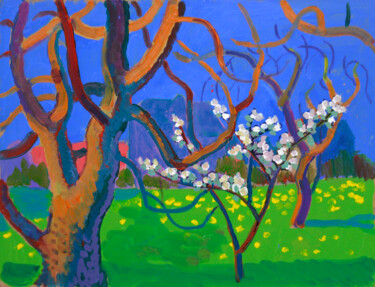 Pintura titulada "Early spring" por Mykola Kozlovskyi, Obra de arte original, Oleo