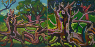 Malerei mit dem Titel "Willow. Chimeras." von Mykola Kozlovskyi, Original-Kunstwerk, Öl