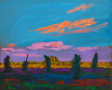 Peinture intitulée "The evening sky. Or…" par Mykola Kozlovskyi, Œuvre d'art originale, Huile