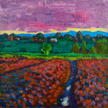 Schilderij getiteld "After rain. Landsca…" door Mykola Kozlovskyi, Origineel Kunstwerk, Olie