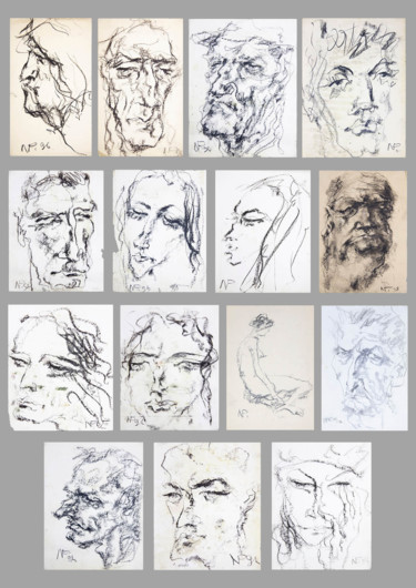 绘画 标题为“15 portraits, serie…” 由Nicolay Peremyshlev, 原创艺术品, 粉彩