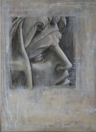 Peinture intitulée "detail michel-ange" par Myla, Œuvre d'art originale