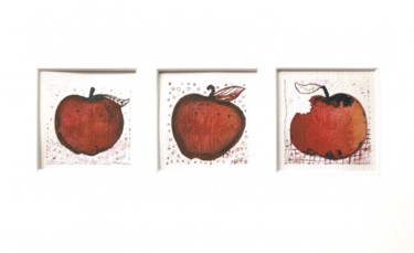 Peinture intitulée "pommes" par Myla, Œuvre d'art originale