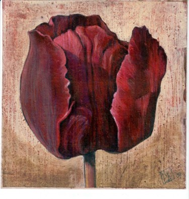 Peinture intitulée "tulipe mauve" par Myla, Œuvre d'art originale