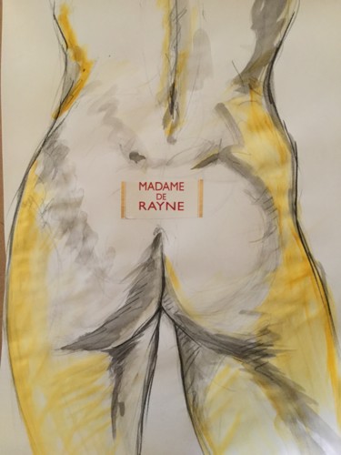 Desenho intitulada "Courbes de Madame d…" por Mylène Caïe-Bertin, Obras de arte originais