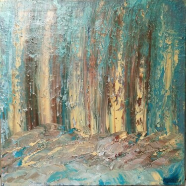 Pittura intitolato "La forêt agitée" da Mylène Gau, Opera d'arte originale, Acrilico Montato su Telaio per barella in legno
