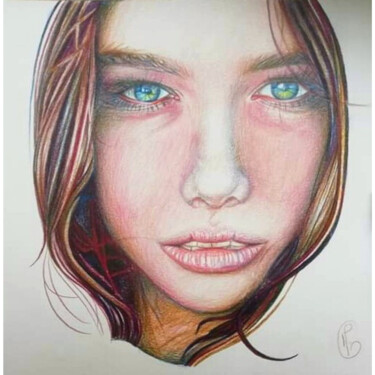Drawing titled "Emotions" by Mylène Goyat, Original Artwork, Pencil Mounted on Other rigid panel