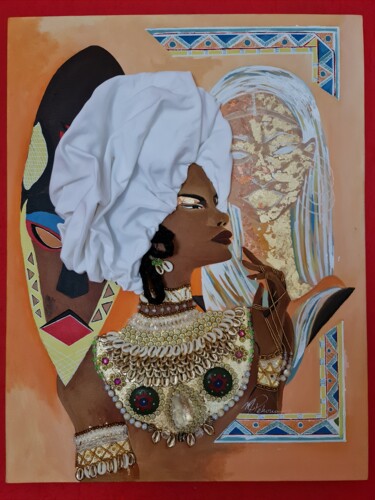 Pintura titulada "Femme Africaine de…" por Mylene Pehoua Épse Rouze, Obra de arte original, Acrílico Montado en Bastidor de…