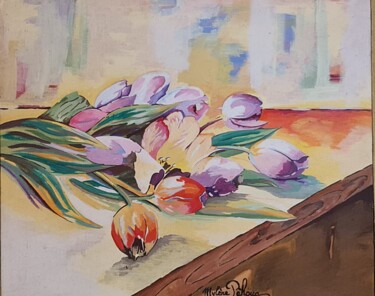 Painting titled "Les tulipes" by Mylene Pehoua Épse Rouze, Original Artwork, Acrylic