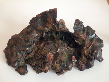 Souche d'arbre fossilisée Sculpture intitulée "Souche d'arbre foss…" par Mylène Cg, Œuvre d'art originale, Céramique