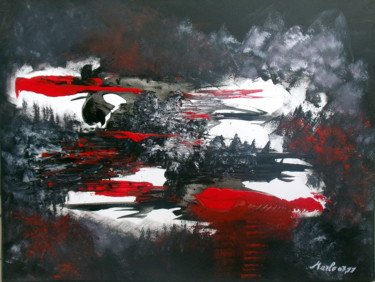 Malerei mit dem Titel "Walking in the japa…" von Marianne Charlotte Mylonas-Svikovsky (Marlo), Original-Kunstwerk, Acryl