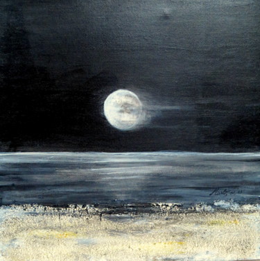 Painting titled "dark-moon-acrylic-4…" by Marianne Charlotte Mylonas-Svikovsky (Marlo), Original Artwork