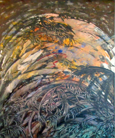 Painting titled "The-mangrove-in-bra…" by Marianne Charlotte Mylonas-Svikovsky (Marlo), Original Artwork, Acrylic