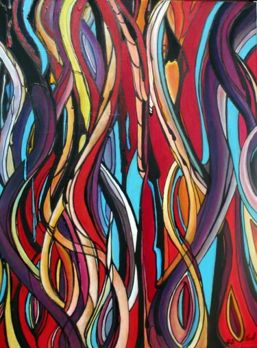 Painting titled "color-puzzle-1-acry…" by Marianne Charlotte Mylonas-Svikovsky (Marlo), Original Artwork, Acrylic