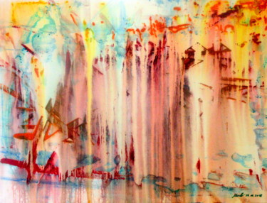 Ζωγραφική με τίτλο "the-lost-city-acryl…" από Marianne Charlotte Mylonas-Svikovsky (Marlo), Αυθεντικά έργα τέχνης, Ακρυλικό